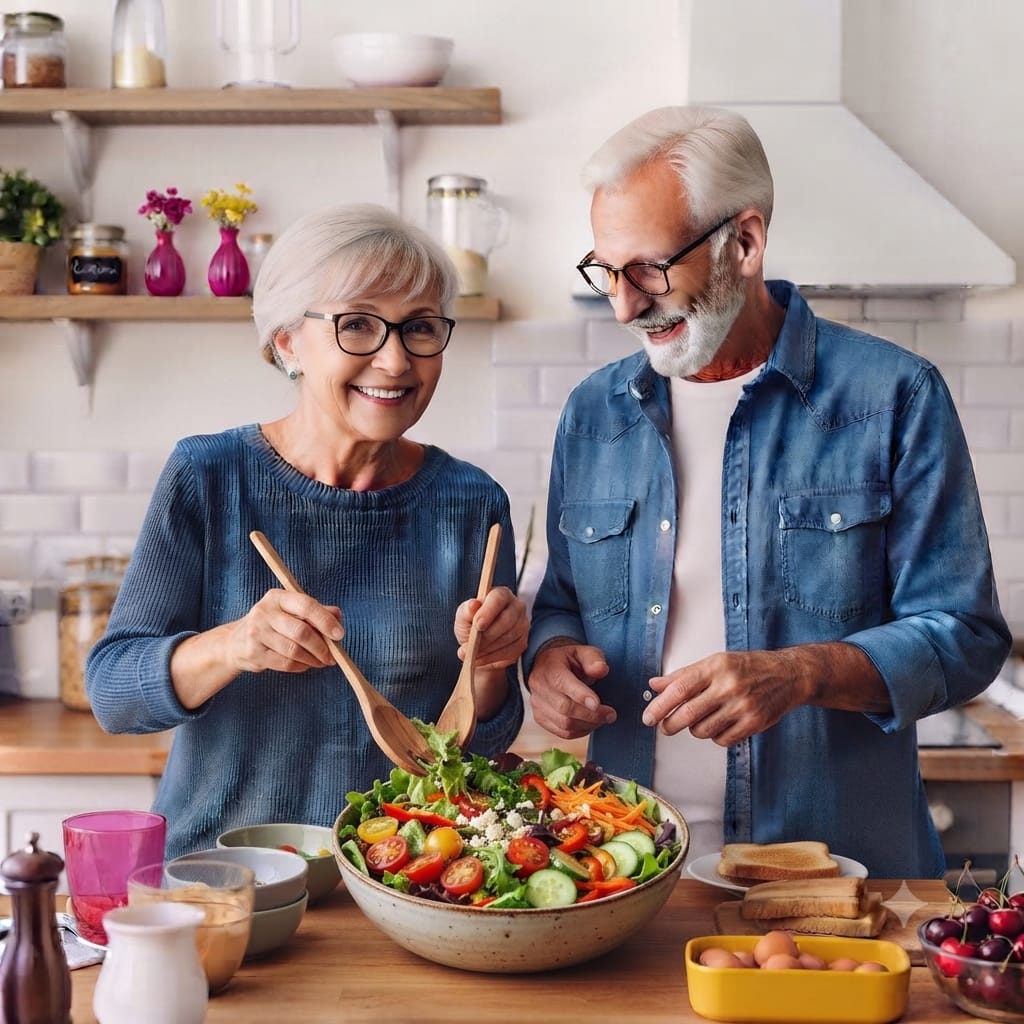 Couple senior cuisine